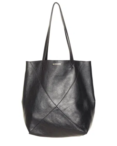 Walter Baker Ledger Leather Tote In Black