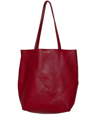 Walter Baker Ledger Leather Tote In Red