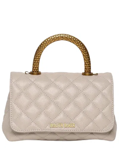 Walter Baker Leila Snake Mini Leather Top Handle In White