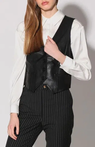 Walter Baker Leslee Leather Vest In Black