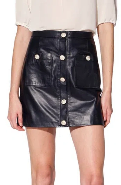 Walter Baker Libby Leather Skirt In Black