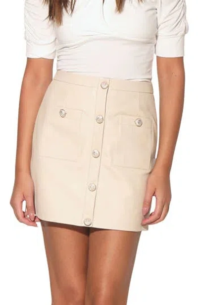 Walter Baker Libby Leather Skirt In Oyster
