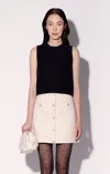 Walter Baker Libby Leather Skirt In Neutral