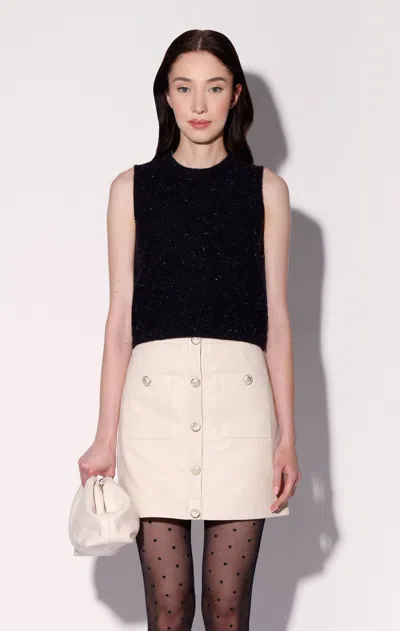 WALTER BAKER LIBBY SKIRT, OYSTER - LEATHER