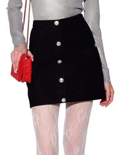 Walter Baker Libby Suede Skirt In Black