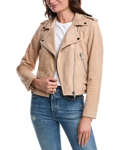 Walter Baker Liz Leather Jacket In Beige