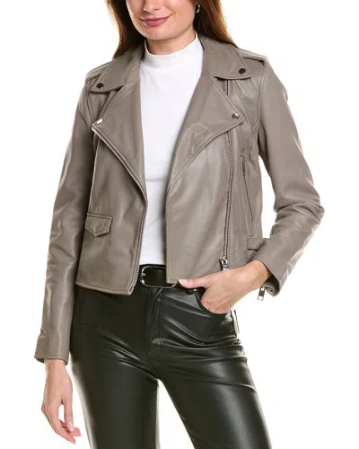 Walter Baker Liz Leather Jacket In Gray