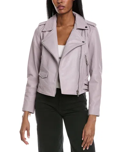 Walter Baker Liz Leather Jacket In Purple