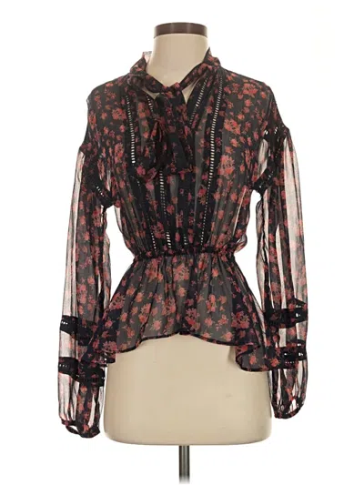 Pre-owned Walter Baker Long Sleeve Blouse In Black