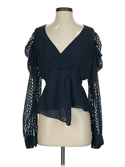 Pre-owned Walter Baker Long Sleeve Blouse In Blue