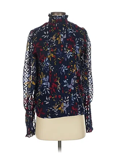 Pre-owned Walter Baker Long Sleeve Blouse In Blue