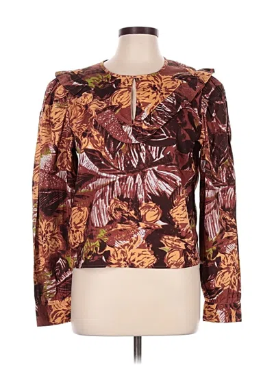 Pre-owned Walter Baker Long Sleeve Blouse In Burgundy