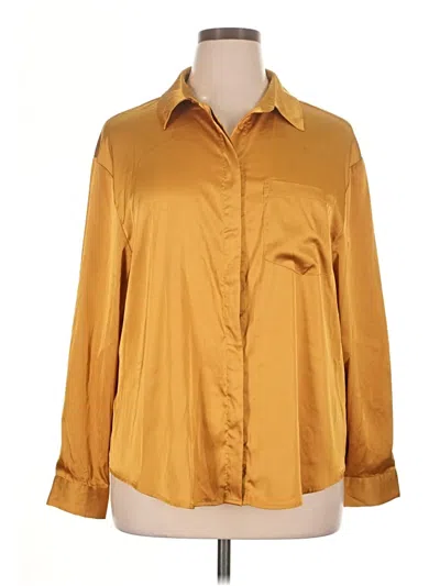 Pre-owned Walter Baker Long Sleeve Blouse In Gold
