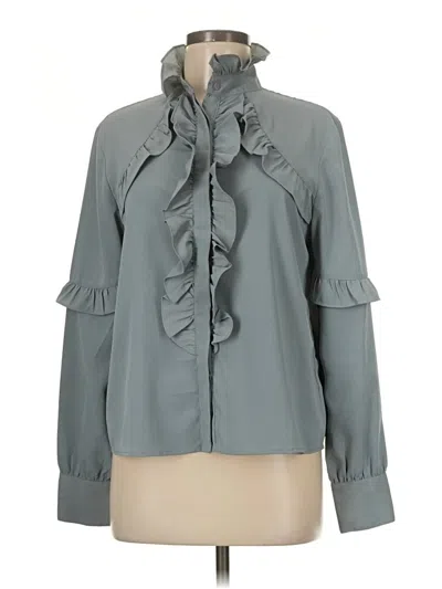 Pre-owned Walter Baker Long Sleeve Blouse In Gray