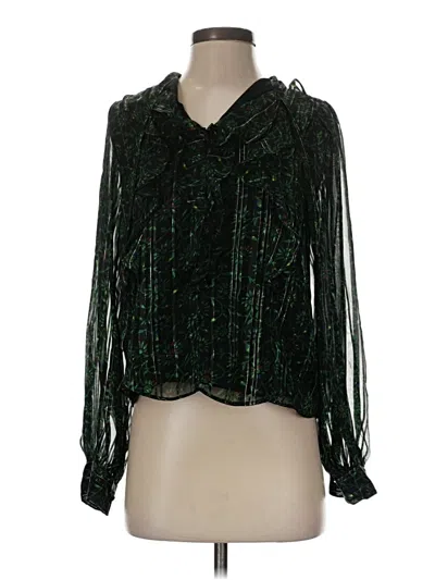 Pre-owned Walter Baker Long Sleeve Blouse In Green