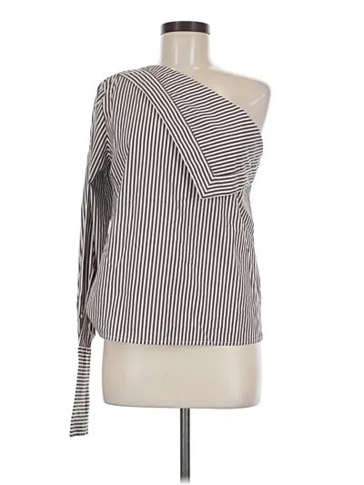 Pre-owned Walter Baker Long Sleeve Blouse In Silver