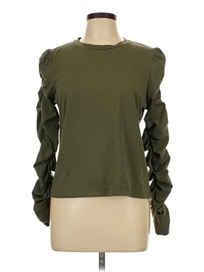 Pre-owned Walter Baker Long Sleeve Top Green Keyhole Neckline Tops
