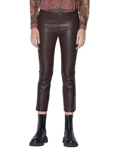 Walter Baker Luisa Fitted Leather Pant In Brown