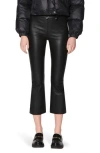 Walter Baker Luisa Leather Crop Flare Leg Pants In Black