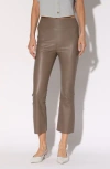 Walter Baker Luisa Leather Crop Flare Leg Pants In Sand
