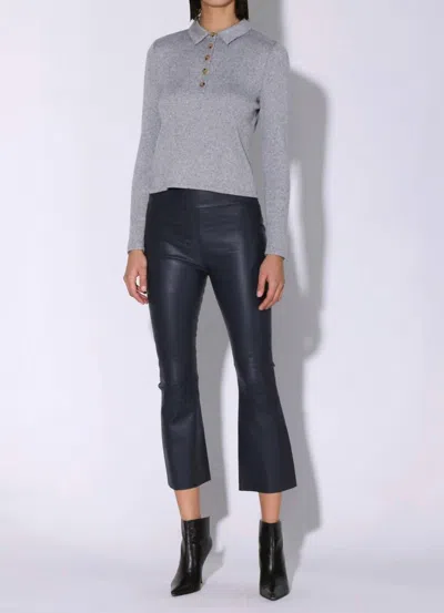 Walter Baker Luisa Leather Pants In Navy In Blue