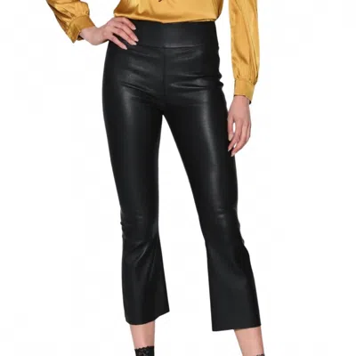 Walter Baker Luisa Leather Pant In Mocha In Black
