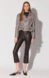 Walter Baker Women's Jordy Crop Leather Biker Jacket In Brown