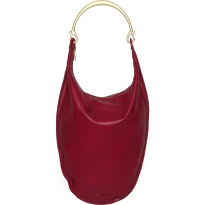 Walter Baker Luna Frame Handle Leather Hobo Bag In Garnet