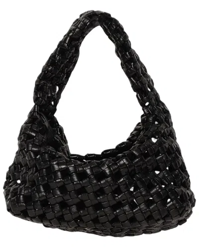 Walter Baker Mackenzie Woven Knot Leather Hobo Bag In Black