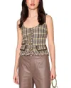 Walter Baker Maria Tweed Top In Brown