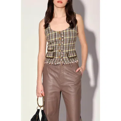 Walter Baker Maria Tweed Top In Multi