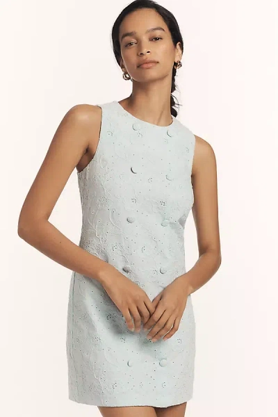 Walter Baker Marie Eyelet Shift Mini Dress In Blue
