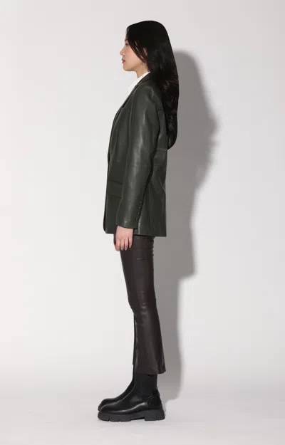 Walter Baker Mia Blazer, Basil - Leather In Green