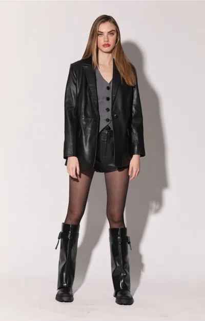 Walter Baker Mia Blazer, Black - Leather