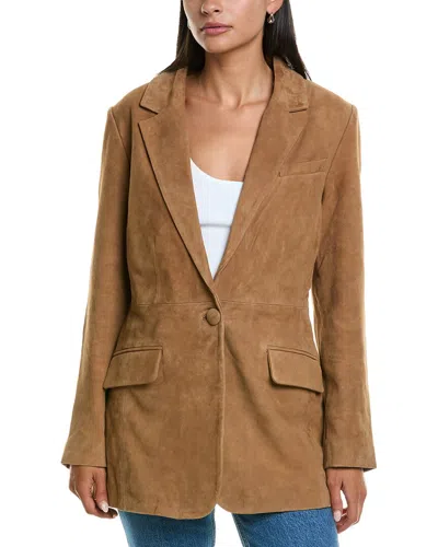 Walter Baker Mia Leather Blazer In Brown