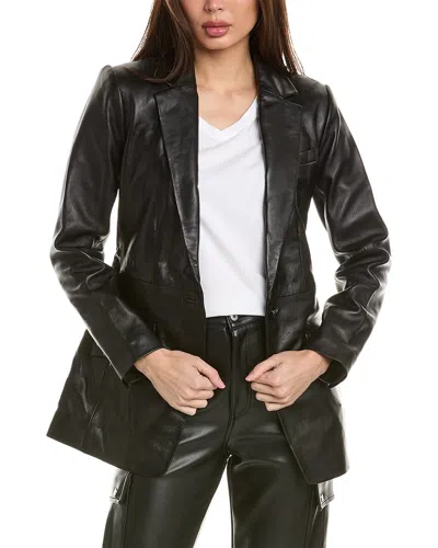 Walter Baker Mia Leather Blazer In Black