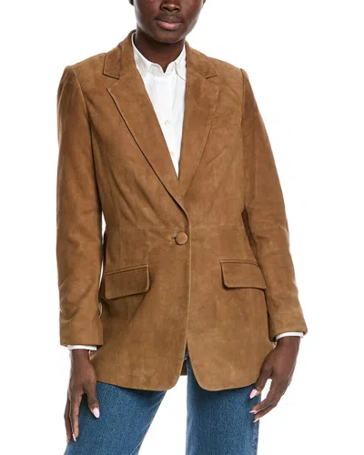 Walter Baker Mia Leather Blazer In Brown