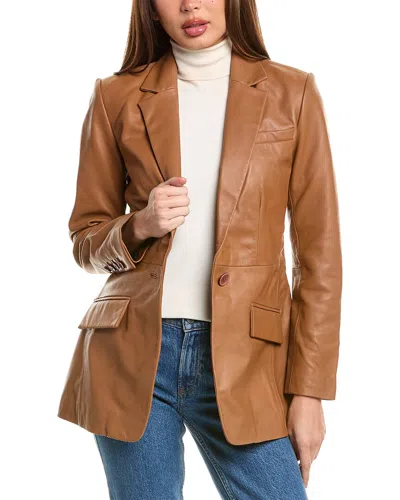 Walter Baker Mia Leather Blazer In Brown