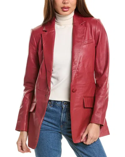 Walter Baker Mia Leather Blazer In Red