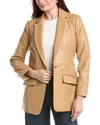 Walter Baker Mia Leather Blazer In Neutral