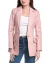 Walter Baker Mia Leather Blazer In Pink