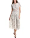 Walter Baker Mila Short-sleeve Lace Midi Dress In White