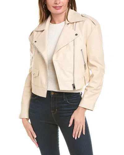 Walter Baker Milan Leather Jacket In Beige