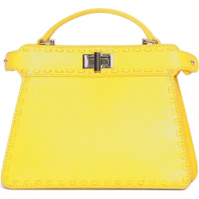 Walter Baker Mini Reed Leather Satchel In Cyber Yellow