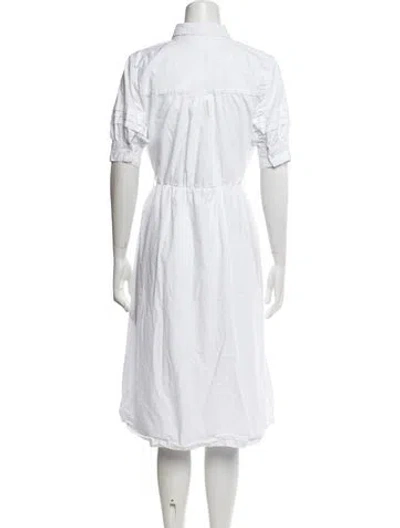 Pre-owned Walter Baker Mock Neck Midi Length Dress In White