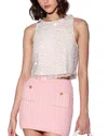 Walter Baker Nancy Sequin Embellished Crop Top In Gray