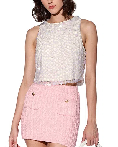Walter Baker Nancy Sequin Embellished Crop Top In White
