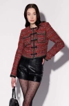 Walter Baker Naomi Tweed Jacket In Burgundy
