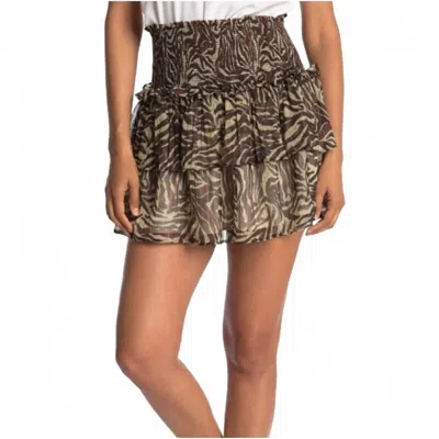 Walter Baker Nova Tiger Print Mini Skirt In Brown In Multi