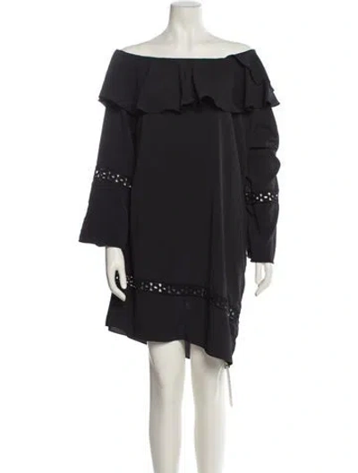 Pre-owned Walter Baker Off-the-shoulder Mini Dress In Black